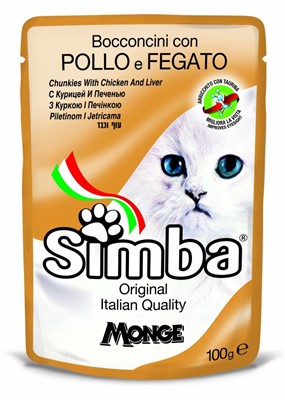 SIMBA GATTO BOCCONCINI IN BUSTA GR.100 POLLO E FEGATO