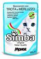 SIMBA GATTO BOCCONCINI IN BUSTA GR.100 TROTA E MERLUZZO