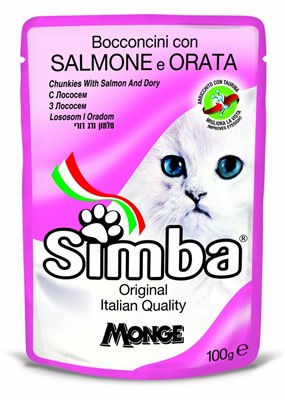 SIMBA GATTO BOCCONCINI IN BUSTA GR.100 SALMONE E ORATA