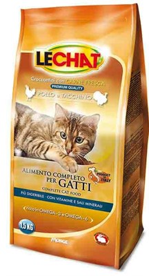 LECHAT GATTO CROCCANTINI SACCO KG.1,5 CON POLLO E TACCHINO